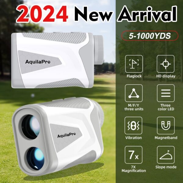 Mini4 Golf Rangefinder with Slope, Newly Upgraded Magnet, 1,000 Yards Range Finder Golf, 0.5 Yard Accuracy, 7X Magnification, Flag Lock Vibration, Rechargeable Golf Laser Rangefinder - Image 2