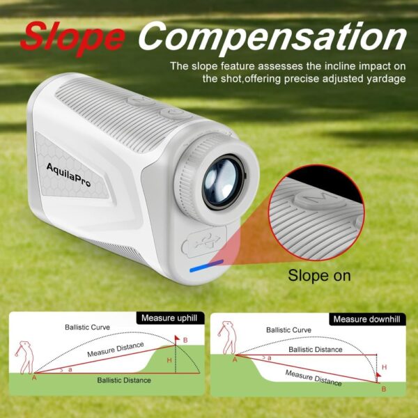 Mini4 Golf Rangefinder with Slope, Newly Upgraded Magnet, 1,000 Yards Range Finder Golf, 0.5 Yard Accuracy, 7X Magnification, Flag Lock Vibration, Rechargeable Golf Laser Rangefinder - Image 4