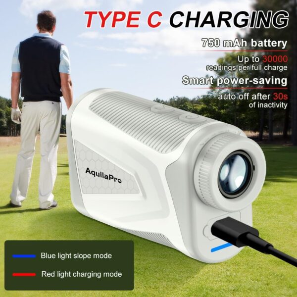 Mini4 Golf Rangefinder with Slope, Newly Upgraded Magnet, 1,000 Yards Range Finder Golf, 0.5 Yard Accuracy, 7X Magnification, Flag Lock Vibration, Rechargeable Golf Laser Rangefinder - Image 6