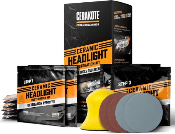 CERAKOTE® Ceramic Headlight Restoration Kit – Guaranteed To Last As Long As You Own Your Vehicle – Brings Headlights back to Like New Condition - 3 Easy Steps - No Power Tools Required - Image 2