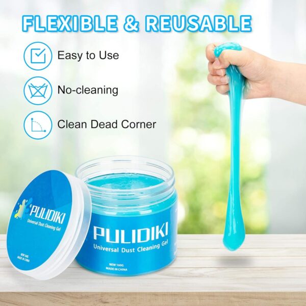 PULIDIKI Car Cleaning Gel Universal Detailing Kit Automotive Dust Car Crevice Cleaner Slime Auto Air Vent Interior Detail Removal for Car Putty Cleaning Keyboard Cleaner Car Accessories Blue - Image 6