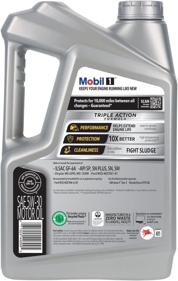 Mobil 1 Advanced Full Synthetic Motor Oil 5W-30, 5 Quart - Image 2