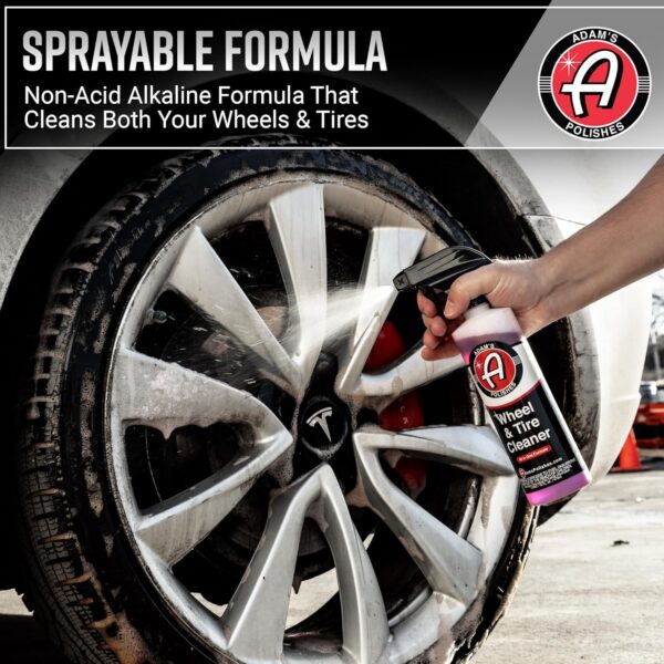 Adam's Wheel & Tire Cleaner Gallon - Professional All in One Tire & Wheel Cleaner Car Wash Wheel Well Cleaning Spray for Car Detailing | Safe On Most Rim Finishes - Image 3