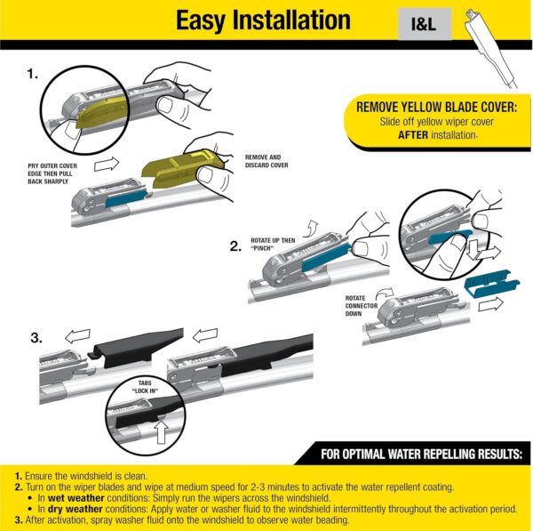 Rain-X 810165 Latitude 2-In-1 Water Repellent Wiper Blades, 22 Inch Windshield Wipers (Pack Of 2), Automotive Replacement Windshield Wiper Blades With Patented Rain-X Water Repellency Formula - Image 6