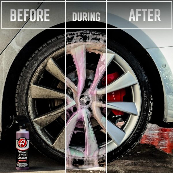 Adam's Wheel & Tire Cleaner Gallon - Professional All in One Tire & Wheel Cleaner Car Wash Wheel Well Cleaning Spray for Car Detailing | Safe On Most Rim Finishes - Image 2