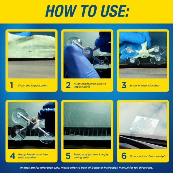 Rain-X 600001 Windshield Repair Kit - Quick And Easy Durable Resin Based Kit for Chips and Cracks, Good For Round Damage Below 1" In Diameter And Cracks Smaller Than 12" In Length, BLUE,YELLOW - Image 4