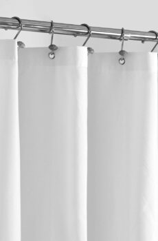 ALYVIA SPRING Waterproof Fabric Shower Curtain Liner with 3 Magnets - Soft Hotel Quality Cloth Shower Liner, Light-Weight & Machine Washable - Standard Size 72x72, White