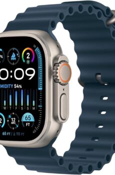 Apple Watch Ultra 2 [GPS + Cellular, 49mm] - Titanium Case with Blue Ocean Band, One Size (Renewed)