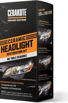 CERAKOTE® Ceramic Headlight Restoration Kit – Guaranteed To Last As Long As You Own Your Vehicle – Brings Headlights back to Like New Condition – 3 Easy Steps – No Power Tools Required