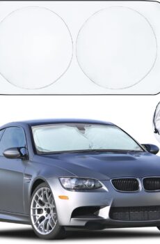 EcoNour Car Windshield Sun Shade | Reflector Sunshade Offers Ultimate Protection for Car Interior | Cool Reflective Sun Blocker Fits Small Sedans, Mini SUVs, & Hatchbacks | Medium (64x32 inches)