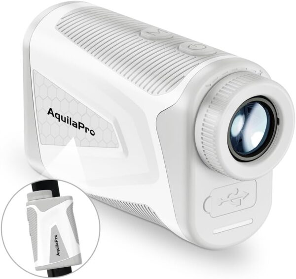 Mini4 Golf Rangefinder with Slope, Newly Upgraded Magnet, 1,000 Yards Range Finder Golf, 0.5 Yard Accuracy, 7X Magnification, Flag Lock Vibration, Rechargeable Golf Laser Rangefinder