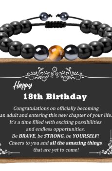 Sereney Happy 18th Birthday Gifts for Boys, Triple Protection Bracelet As Cool Gifts for 18 Year Old Boy, 18th Bday Decoration Jewelry As Gifts for Him Boys Men Male Son Grandson Friend Birthday