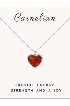 SmileBelle Red Heart Necklace Carnelian Necklace for Women, Red Heart Pendant Necklace for Girls, Heart Jewelry as Cute Lover Necklace for Teen, Red Necklaces for Anniversary Birthday Gifts for Her