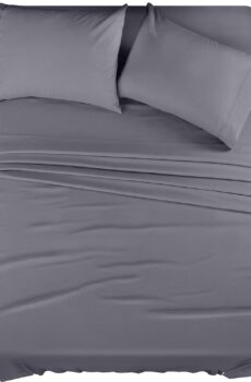 Utopia Bedding Queen Bed Sheets Set - 4 Piece Bedding - Brushed Microfiber - Shrinkage and Fade Resistant - Easy Care (Queen, Grey)