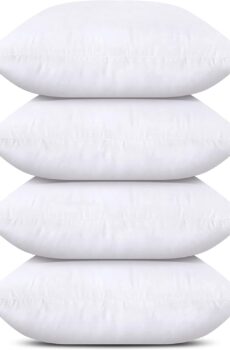 Utopia Bedding Throw Pillows (Set of 4, White), 18 x 18 Inches Pillows for Sofa, Bed and Couch Decorative Stuffer Pillows