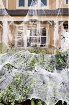 1400 sqft Halloween Spider Webs Decorations with 150 Extra Fake Spiders, Super Stretchy Cobwebs for Halloween Decor Indoor and Outdoor