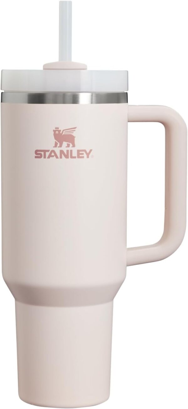 Stanley Quencher H2.0 FlowState Stainless Steel Vacuum Insulated Tumbler with Lid and Straw for Water, Iced Tea or Coffee, Smoothie and More, Rose Quartz 2.0, 40 OZ / 1.18 L