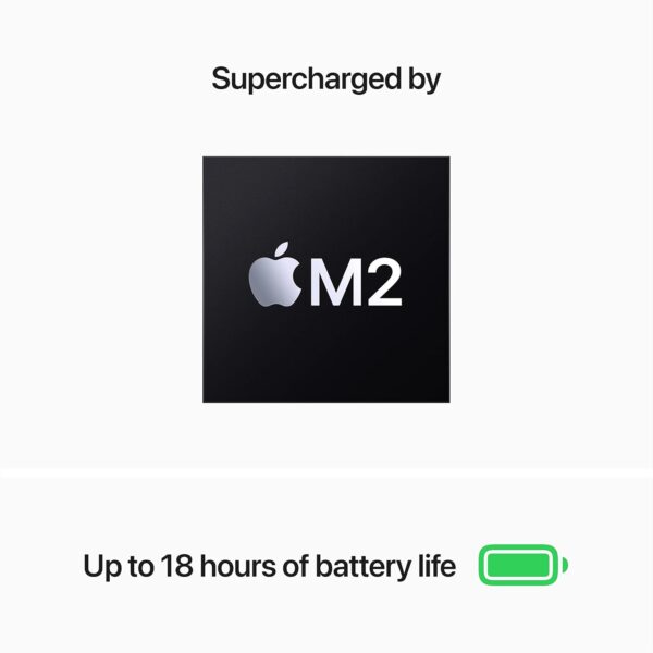 Apple 2022 MacBook Air Laptop with M2 chip: Built for Apple Intelligence, 13.6-inch Liquid Retina Display, 8GB RAM, 256GB SSD Storage, Backlit Keyboard, 1080p FaceTime HD Camera; Starlight - Image 3