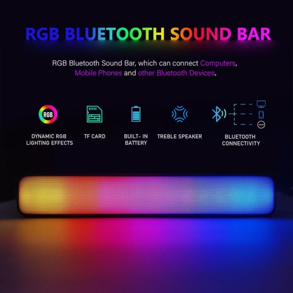 STGAubron Gaming Desktop PC Computer,Intel Core I7 3.4 GHz up to 3.9 GHz,Radeon RX 580 8G GDDR5,16G RAM,512G SSD,WiFi,Bluetooth 5.0,RGB Fanx6,RGB Keyboard&Mouse&Mouse Pad,RGB BT Sound Bar,W10H64 - Image 6