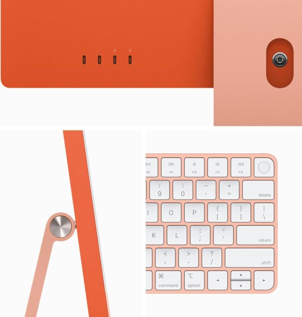Apple 2023 iMac All-in-One Desktop Computer with M3 chip: 8-core CPU, 10-core GPU, 24-inch Retina Display, 8GB Unified Memory, 256GB SSD Storage, Matching Accessories. Works with iPhone/iPad; Orange - Image 3