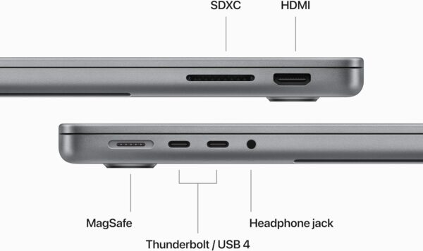 Apple 2023 MacBook Pro Laptop M3 chip with 8‑core CPU, 10‑core GPU: Built for Apple Intelligence, 14.2-inch Liquid Retina XDR Display, 8GB Unified Memory, 512GB SSD Storage; Space Gray - Image 7