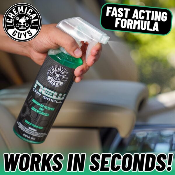 Chemical Guys AIR_101_16 New Car Smell Premium Air Freshener and Odor Eliminator, Long-Lasting Scent, Great for Cars, Trucks, SUVs, RVs & More, 16 fl oz - Image 7