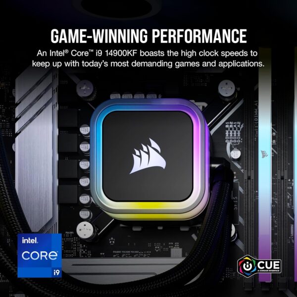 Corsair Vengeance i7500 Series Gaming PC - Liquid Cooled Intel Core i9 14900KF CPU - NVIDIA GeForce RTX 4090 GPU - 64GB Vengeance RGB DDR5 Memory - 2TB M.2 SSD - Black - Image 3