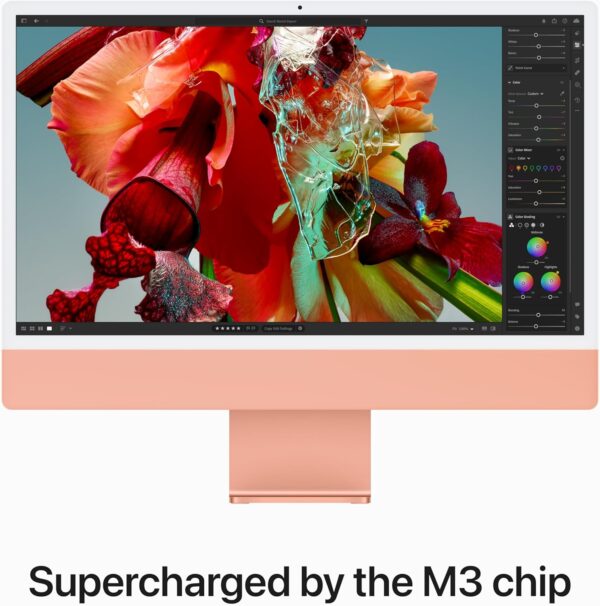 Apple 2023 iMac All-in-One Desktop Computer with M3 chip: 8-core CPU, 10-core GPU, 24-inch Retina Display, 8GB Unified Memory, 256GB SSD Storage, Matching Accessories. Works with iPhone/iPad; Orange - Image 4