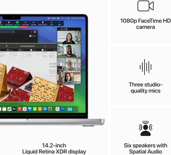 Apple 2023 MacBook Pro Laptop M3 chip with 8‑core CPU, 10‑core GPU: 14.2-inch Liquid Retina XDR Display, 8GB Unified Memory, 512GB SSD Storage; Silver with AppleCare+ (3 Years) - Image 4