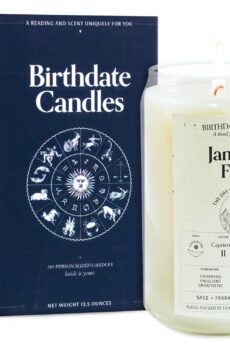 Birthdate Candles, January 1 - Capricorn Zodiac Scented Candles Birthday Gift - Sage, Frankincense & Oakmoss Scent - All-Natural Soy & Coconut Wax, 60-80 Hour Burn Time - Made in USA