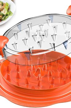 Chicken Shredder Large Chicken Breast Shredder Tool Twist with Brush&Fork, Visible Meat Shredder Machine, Anti-Slip Strip, Ergonomic Handle, BPA Free, Suitable for Pork Beef Chicken(Orange)