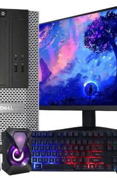 Dell OptiPlex Computer Desktop PC, Intel Core i5 3rd Gen 3.2 GHz, 16GB RAM, 2TB HDD, New 22 Inch LED Monitor, RGB Keyboard and Mouse, WiFi, Windows 10 Pro (Renewed)