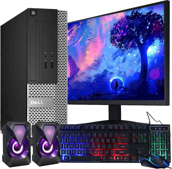 Dell OptiPlex Computer Desktop PC, Intel Core i5 3rd Gen 3.2 GHz, 16GB RAM, 2TB HDD, New 22 Inch LED Monitor, RGB Keyboard and Mouse, WiFi, Windows 10 Pro (Renewed)