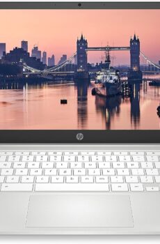 HP Chromebook 14 Laptop, Intel Celeron N4000 Processor, 4 GB RAM, 32 GB eMMC, 14” HD Display, Chrome, Lightweight Computer with Webcam and Dual Mics, Home, School, Music, Movies (14a-na0021nr, 2021)