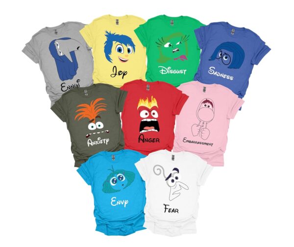 Inside Out Shirt - Custom Inside Out 2 Character T-Shirt - Personalized Inside Out Emotions T-shirts for Kids Youth & Adults