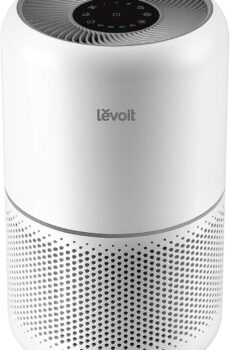 LEVOIT Air Purifier for Home Allergies Pets Hair in Bedroom, Covers Up to 1095 ft² by 45W High Torque Motor, 3-in-1 Filter with HEPA sleep mode, Remove Dust Smoke Pollutants Odor, Core300-P, White