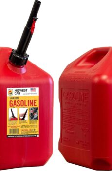 Midwest Can Company 5610 5 Gallon Gas Can Fuel Container Jugs w/Spout (2 Pack)