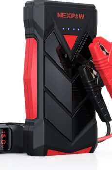 NEXPOW Portable Jump Starter,12V Car Battery Jump Starter Power Pack with USB Quick Charge (Up to 7L Gas or 5.5L Diesel Engine) Battery Booster with Built-in LED Light