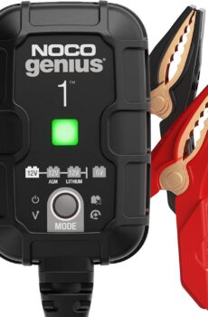 NOCO GENIUS1, 1A Smart Car Battery Charger, 6V and 12V Automotive Charger, Battery Maintainer, Trickle Charger, Float Charger and Desulfator for Motorcycle, ATV, Lithium and Deep Cycle Batteries