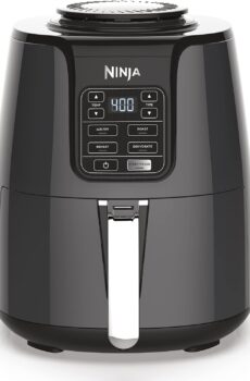 Ninja Air Fryer, Roast, Bake, Air Fry, Roast, Broil, Reheats, & Dehydrates, 4-in-1, Fries, Frozen Food, Veggies, and Juicy Meat, Less Oil, Easy Meals, Healthy Meals, Compact, 4 QT, Grey, AF101