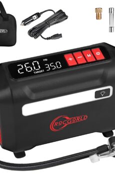 R8 Tire Inflator Portable Air Compressor, DC 12V Air Compressor Portable with Large Dual Digital Screen, 3X Faster Inflation Air Pump for Car, Bike, Ball, Motor