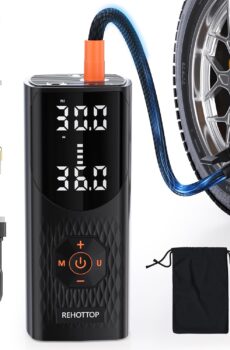 Tire Inflator Portable Air Compressor, 20000mAh & 160PSI Air Pump for Car Tires, 4X Fast Inflation Air Compressor with Tire Gauge Pressure, Tire Pump with LED for Car Motor Bike Ball