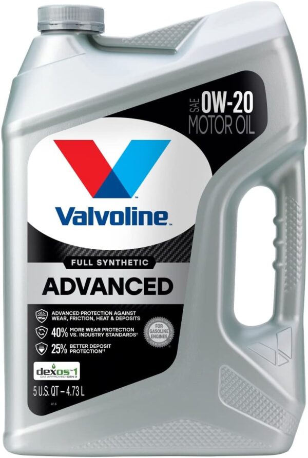 Valvoline Advanced Full Synthetic SAE 0W-20 Motor Oil 5 QT