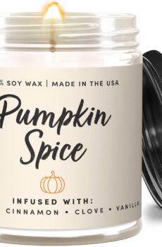 WAX & WIT Fall Candles, Pumpkin Candles, Fall Scented Candles, Fall Gifts for Women, Autumn Candles, Pumpkin Spice Scented Candles, Pumpkin Gifts, Fall Scents - 9oz Reusable Jar, 50 Hour Burn