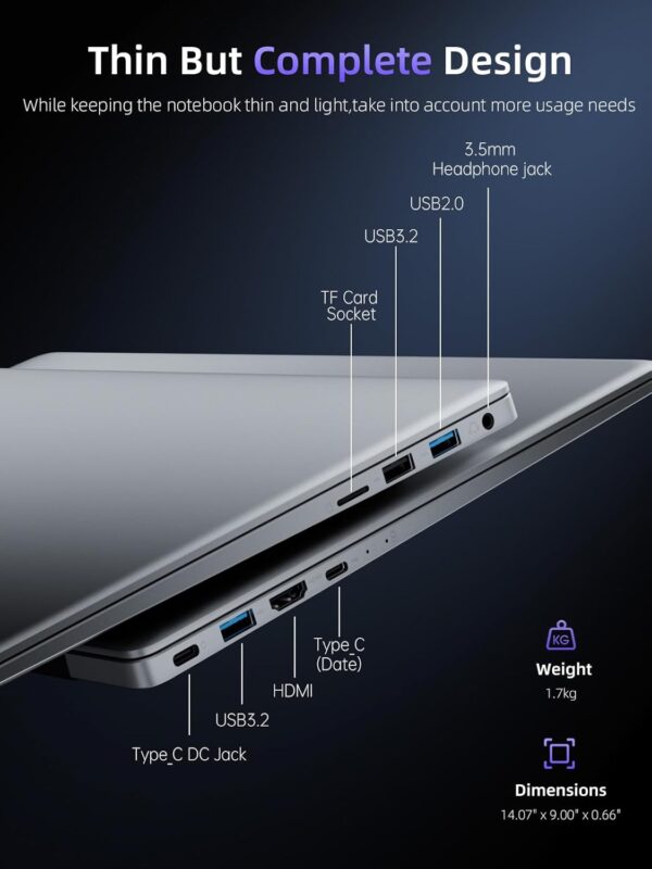 ACEMAGIC Laptop Computer with Intel N95 Windows Laptop 16GB DDR4 512GB M.2 2280 SSD Traditional Laptop Computers 15.6-inch IPS FHD Windows11 WIFI5 BT5.0 HDMI Type-C USB Home Laptops Office Laptops - Image 6