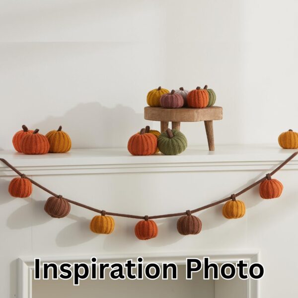 Knit pumpkins set of 12, mini pumpkin decor, orange pumpkim bowl fillers for fall, gold pumpkins for garland, Thanksgiving tablescape, brown (Mini Orange Set 12) - Image 5