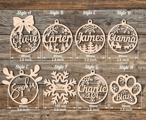 Personalized Christmas Ornaments with Names - Custom Christmas Ornament for Kids and Adults, Custom Ornaments Name Ornaments for Christmas Tree Personalized Ornaments with Names - Image 2