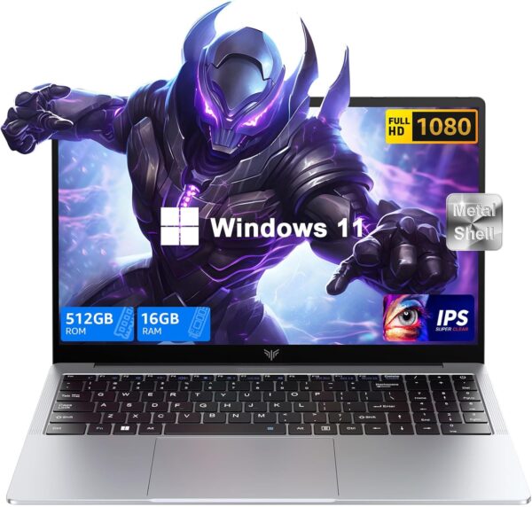 ACEMAGIC Laptop, Newest Windows 11 Laptop Computer,16GB DDR4 512GB SSD Gaming Laptop, Quad-Core Processor, 15.6" IPS 1080P PC,180° Open Angle,Long Battery Life,Metal Shell,WiFi,USB3.2, Type C