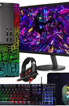 Dell Optiplex Small Desktop Computer (SFF) PC | Quad Core Intel i5 (3.2GHz) | 16GB DDR3 RAM | 512GB SSD | 24 Inch Monitor | RGB Gaming Keyboard & Mouse, Headset | Windows 10 Pro (Renewed)