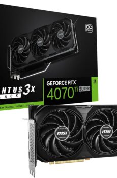 MSI GeForce RTX 4070 Ti Super 16G Ventus 3X Black OC Graphics Card (NVIDIA RTX 4070 Ti Super, 256-Bit, Extreme Clock: 2655 MHz, 16GB GDRR6X 21Gbps, HDMI/DP, Ada Lovelace Architecture)